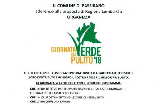 Domani 14 Aprile | “Giornata Verde del pulito ’18” Domani 14 Aprile | “Giornata Verde del pulito ’18”