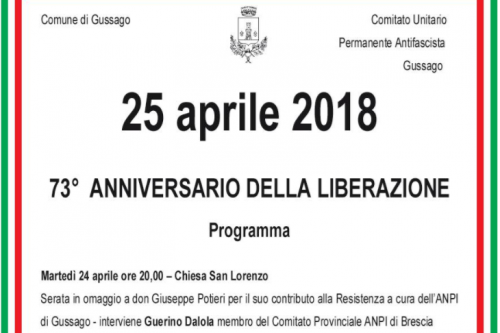 25 aprile | 73° anniversario della Liberazione 25 aprile | 73° anniversario della Liberazione