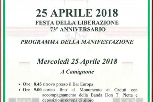 25 aprile |  “Festa della liberazione- 73° anniversario”