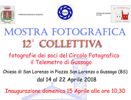 15 Aprile | Inaugurazione mostra fotografica 12° collettiva