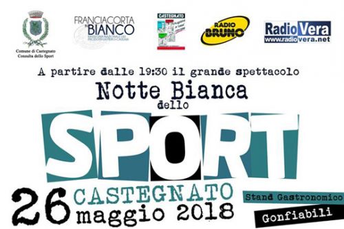 26 Maggio | A Castegnato la “Notte Bianca” dedicata allo sport 26 Maggio | A Castegnato la “Notte Bianca” dedicata allo sport