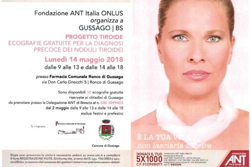 14 Maggio | “Progetto Tiroide”, ecografie gratuite per diagnosi precoce alla Farmacia Comunale