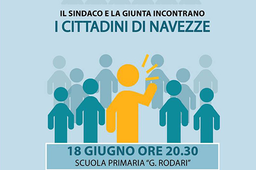 18 Giugno | “Dillo al Sindaco” a Navezze, serata d’incontro tra il Sindaco e i cittadini 18 Giugno | “Dillo al Sindaco” a Navezze, serata d’incontro tra il Sindaco e i cittadini