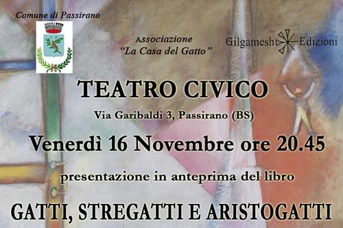 16 Novembre | “Gatti, Stregatti e Aristogatti”, conversazione con l’autrice
