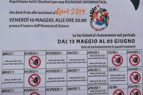 Stasera incontro per il Grest di Saiano