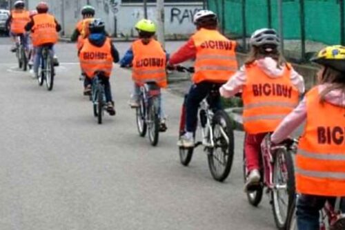 Gussago: il Bicibus raccoglie molti consensi fra famiglie e ragazzi