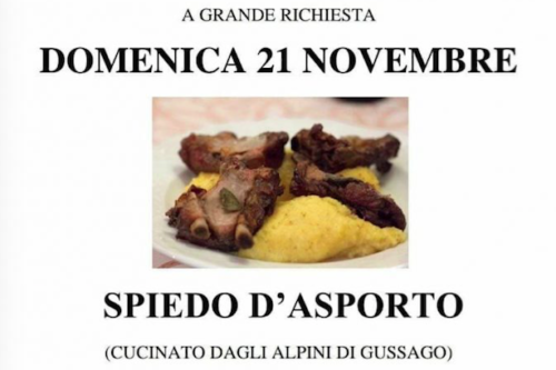 Spiedo di beneficienza domenica 21 novembre