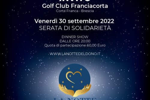 Il 30 settembre torna “La Notte del Dono” al Golf Club di Corte Franca