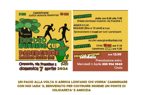 12° Baobab Running Cup a Padergnone: aiutiamo l’Africa ad aiutarsi